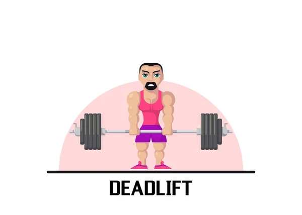 Atleta haciendo deadlift — Vector de stock