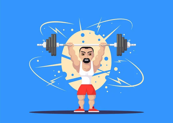 Atleta de levantamiento de pesas — Vector de stock