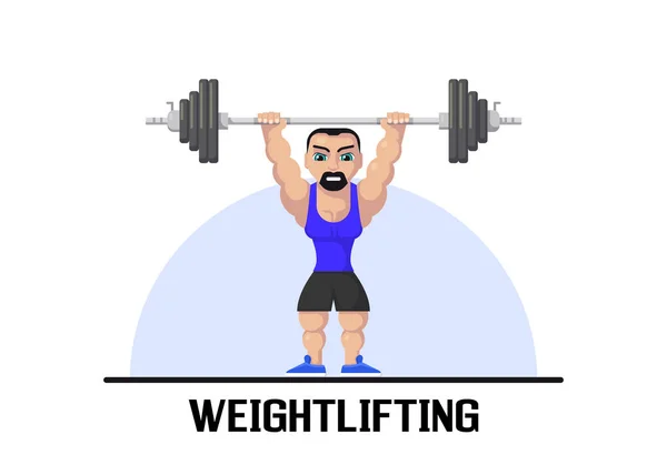 Atleta de levantamiento de pesas — Vector de stock