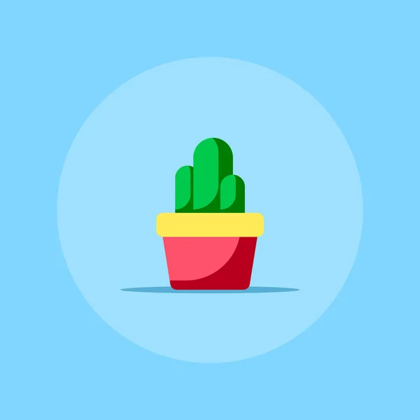 Plochý kaktus ikona — Stockový vektor