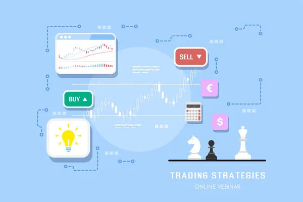 Akciové obchodování strategie — Stockový vektor