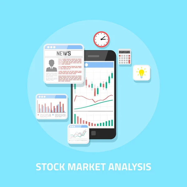 Analisi del mercato azionario — Vettoriale Stock