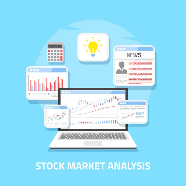 Aktiemarknaden analys — Stock vektor