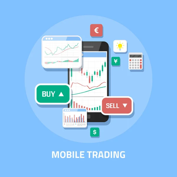 Mobiler Online-Handel — Stockvektor