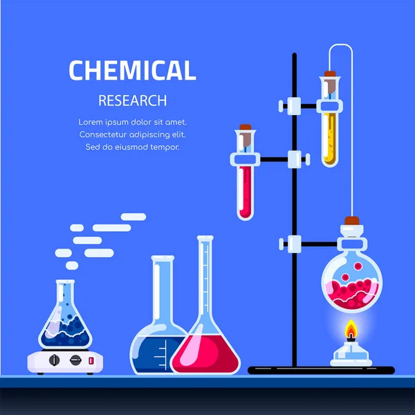 Banner de investigación química — Vector de stock