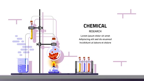 Banner de investigación química — Vector de stock