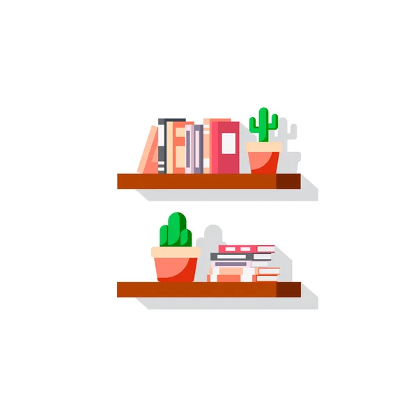 Estilo plano estantería icono — Vector de stock