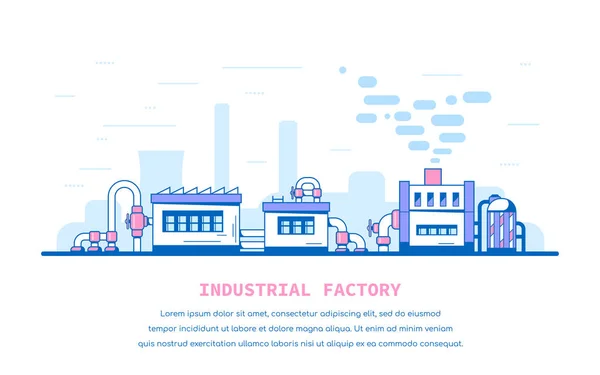 Cena de fábrica industrial —  Vetores de Stock