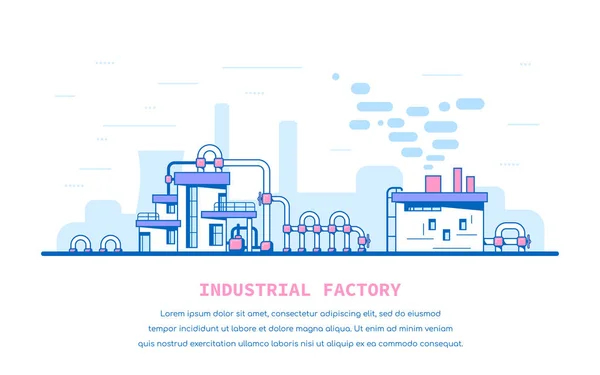 Endüstriyel fabrika sahne — Stok Vektör