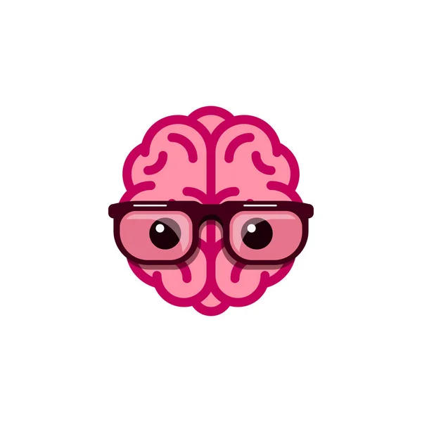 Brain geek icon — Stock Vector