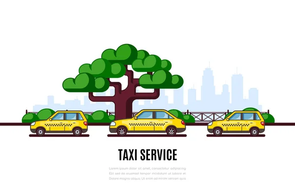 Taxi služby nápis. — Stockový vektor
