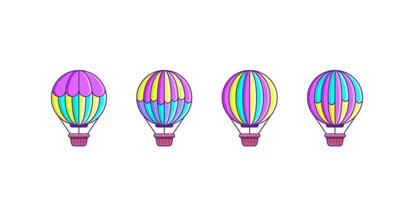 Reihe von Luftballon-Symbolen. — Stockvektor
