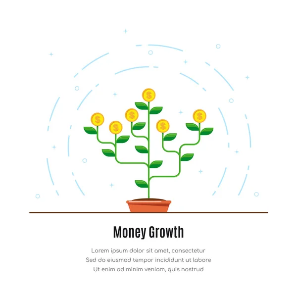 Geld boom pictogram — Stockvector