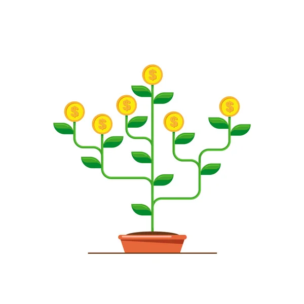 Ícone de árvore de dinheiro —  Vetores de Stock