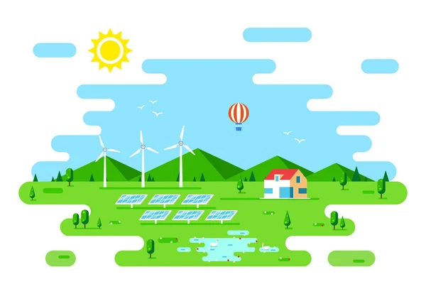 Concept de maison d'énergie verte — Image vectorielle
