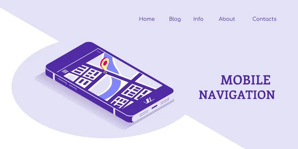 Mobiel navigatieconcept — Stockvector