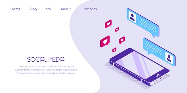 Concepto de medios sociales — Vector de stock