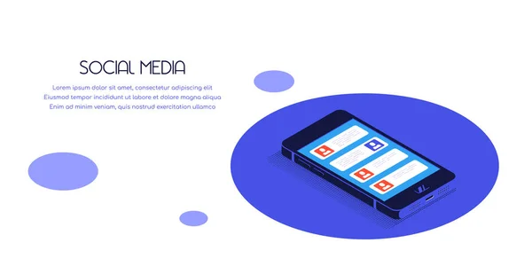 Concepto de medios sociales — Vector de stock