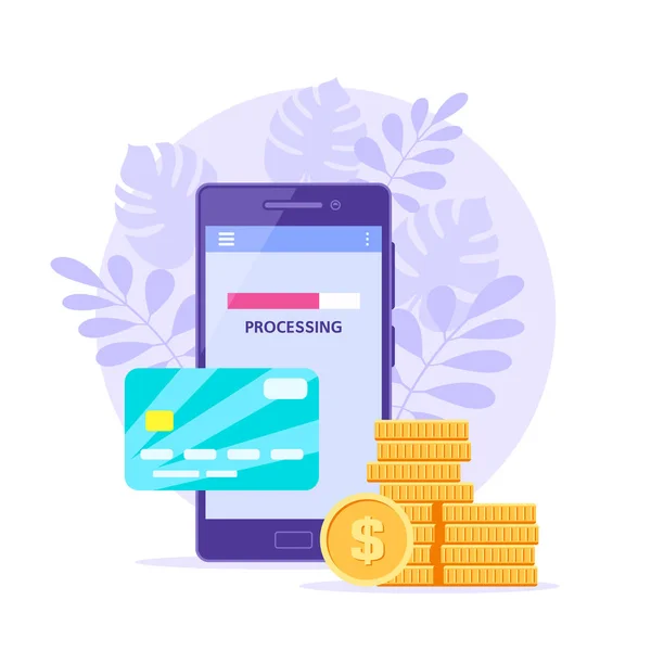 Concepto de pago móvil — Vector de stock