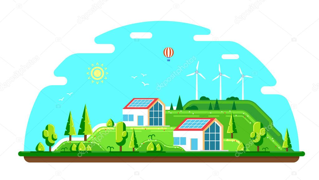 Renewable energy eco friendly settlement.