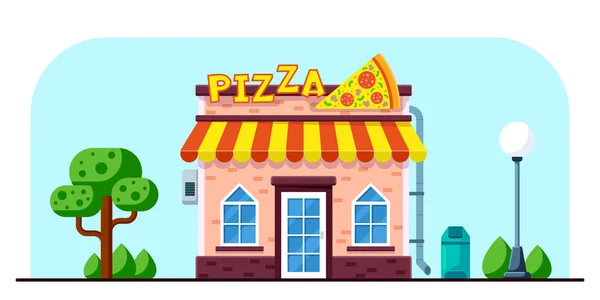 Bâtiment restaurant pizza — Image vectorielle