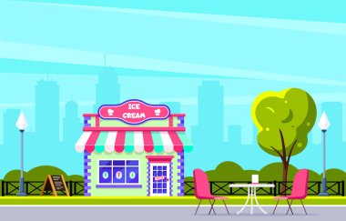 Sokak kafe, dondurma dükkanı