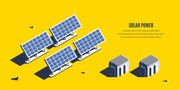 太陽エネルギーバナー — ストックベクタ