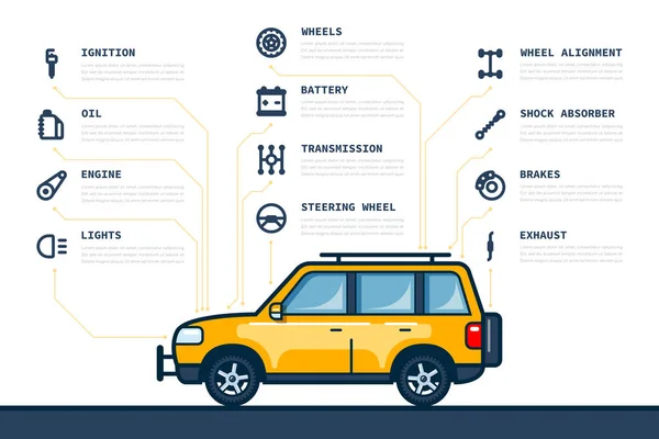 Infografic service auto — Vector de stoc