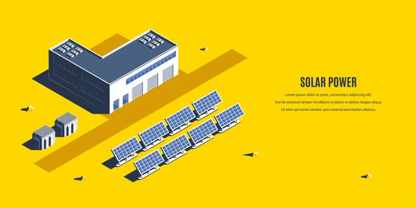 Banner de energía solar — Vector de stock