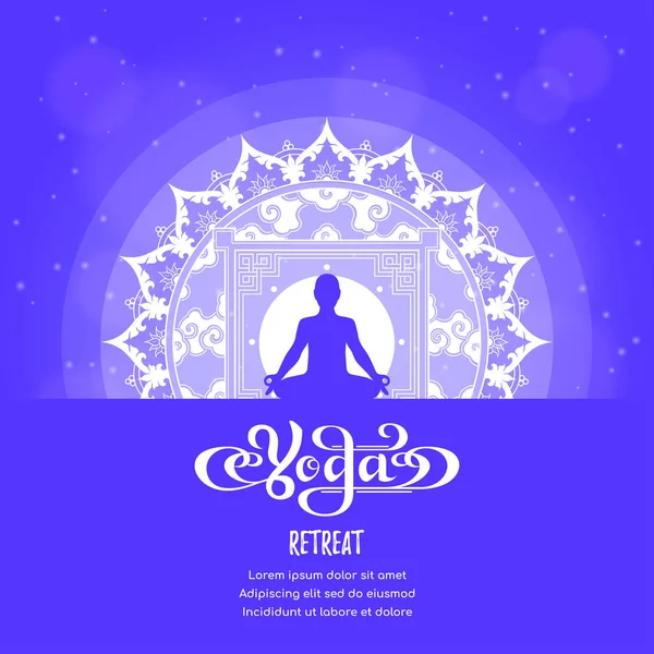 Banner de clases de yoga — Vector de stock