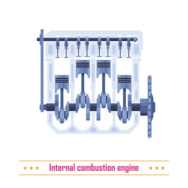 Motor de combustión interna — Archivo Imágenes Vectoriales