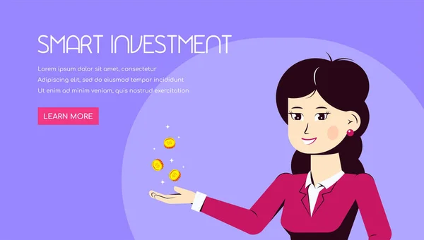 Smart Investment concet banner — Stock Vector