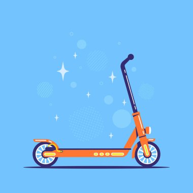 Elektrikli scooter simgesi, düz biçim illüstrasyonu