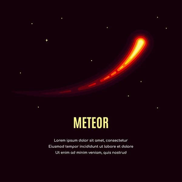 Ruimtebanner Met Meteoor Asteroïde Ruimteonderzoek Concept Banner Het Verkennen Van — Stockvector