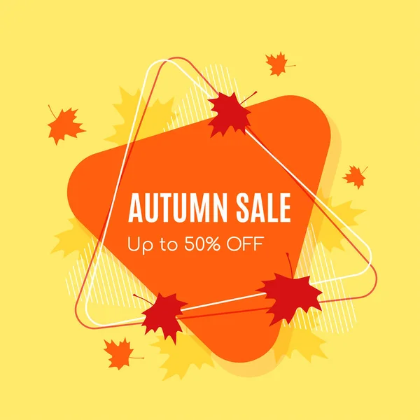 Venta Otoño Vector Banner Abstracto Fondo Diseño Con Hojas Otoño — Archivo Imágenes Vectoriales