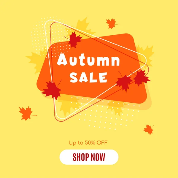 Venta Otoño Vector Banner Abstracto Fondo Diseño Con Hojas Otoño — Archivo Imágenes Vectoriales