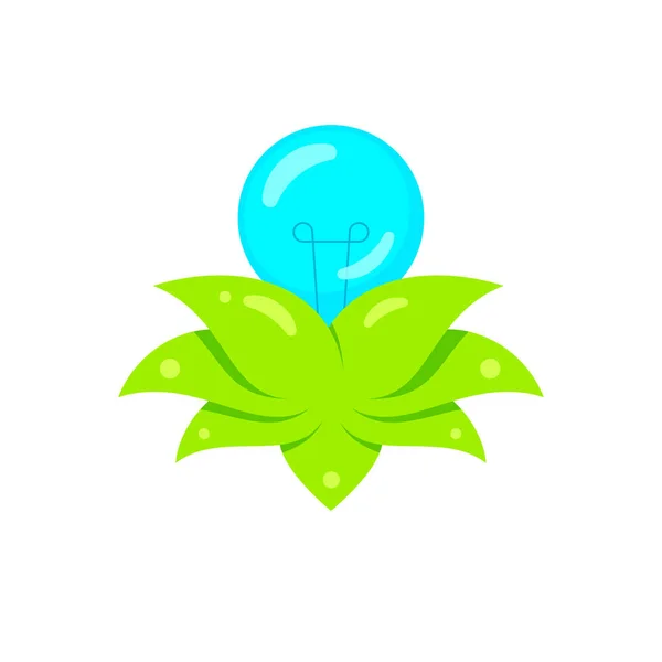 Žárovka Uvnitř Okvětních Lístků Lotosových Květů Izolovaných Bílém Pozadí Zelená — Stockový vektor