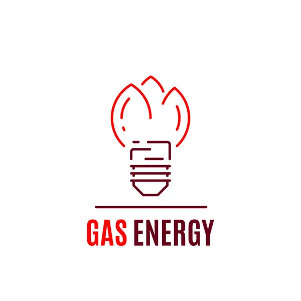 Gas Energy Concept Logo Template Icon Design Flat Style Line — Stock Vector