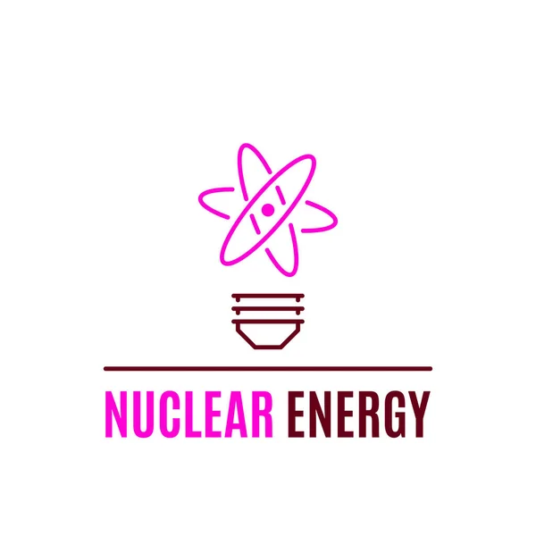 Modelo Logotipo Conceito Energia Nuclear Design Ícone Ilustração Arte Linha —  Vetores de Stock