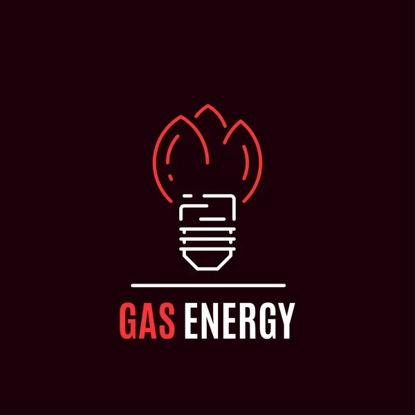 Gas Energy Concept Logo Template Icon Design Flat Style Line — Stock Vector
