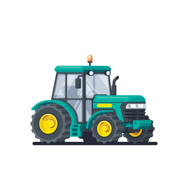 Trator Isolado Fundo Branco Máquinas Agrícolas Ilustração Estilo Plano —  Vetores de Stock