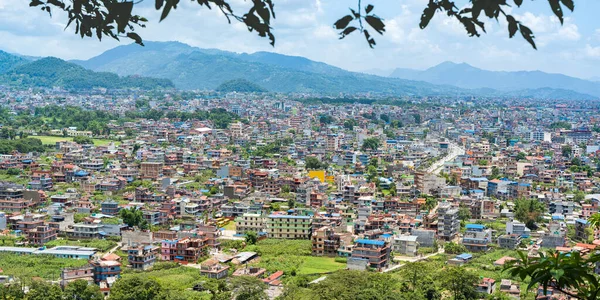 Nepal, Pokhara şehrinin panoramik manzarası. Nepal konseptinde seyahat. Stok fotoğrafı.