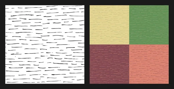 Seamless Pattern Pencil Black White Horizontal Dashed Lines Seamless Texture — Stock Photo, Image
