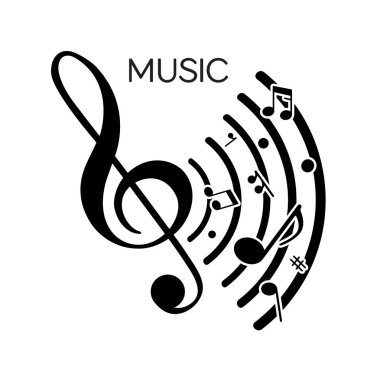 Müzik simgesi, vektör logo müzik