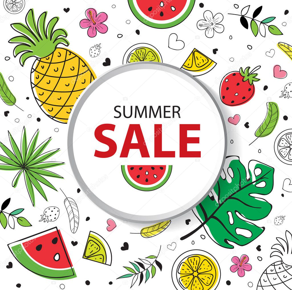 Summer fruit sale background
