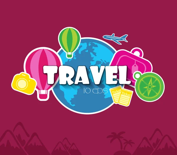 Banner Viaje Vacaciones Ilustración Vectorial — Vector de stock