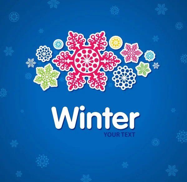 Winter Blue Background Snowflakes — Stock Vector