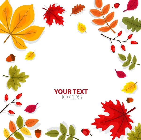 Světlé Pozadí Podzimní Listí — Stockový vektor