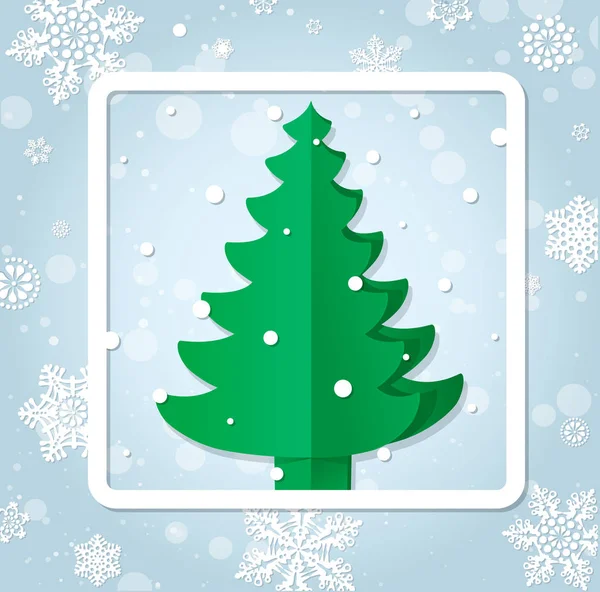 向量圣诞树 简单的向量圣诞树由折纸制成 折纸圣诞树贺卡 — 图库矢量图片