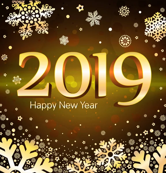 2019 Happy New Year Card Design Vector Illustration Greeting New — Stock Vector